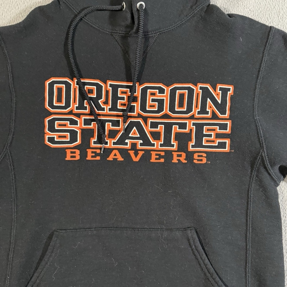 Y2K Russell Athletic Oregon State University Beavers Black Hoodie Men's Small‎ - Picture 2 of 7